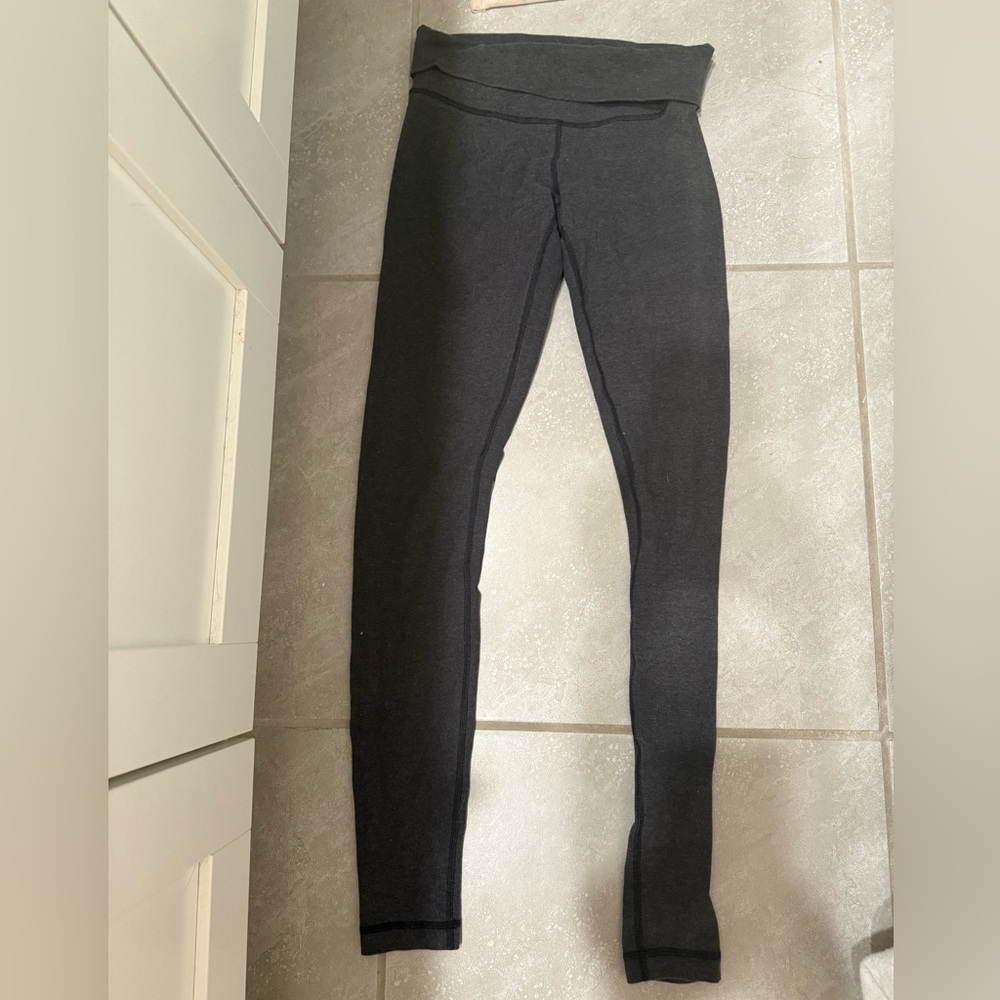 Lululemon fold over leggings- charcoal grey